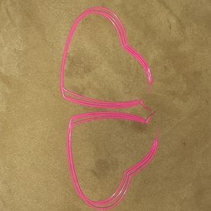 3 layered heart hoop earrings